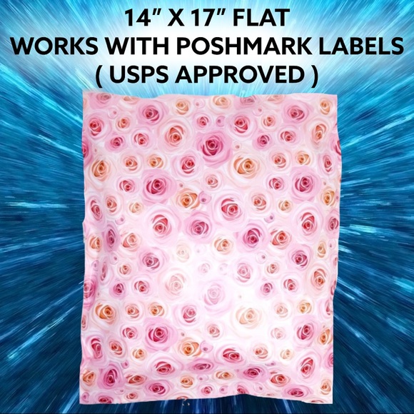 50 14X17 Pink Rose Poly Mailers PRICE IS FIRM - Picture 2 of 6